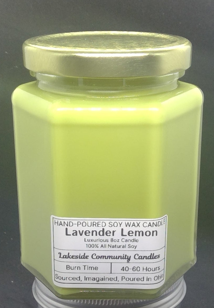 hexagon glass scented candle 8oz