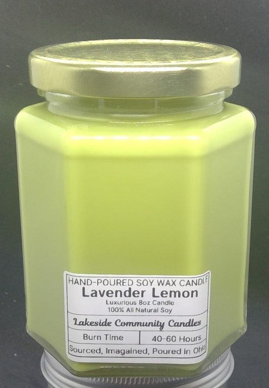 hexagon glass scented candle 8oz
