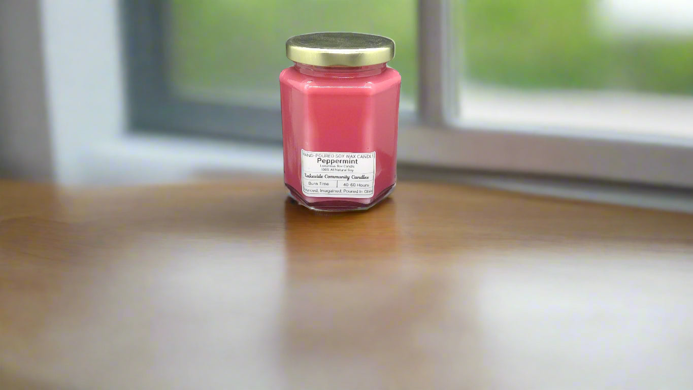 hexagon glass scented candle 8oz