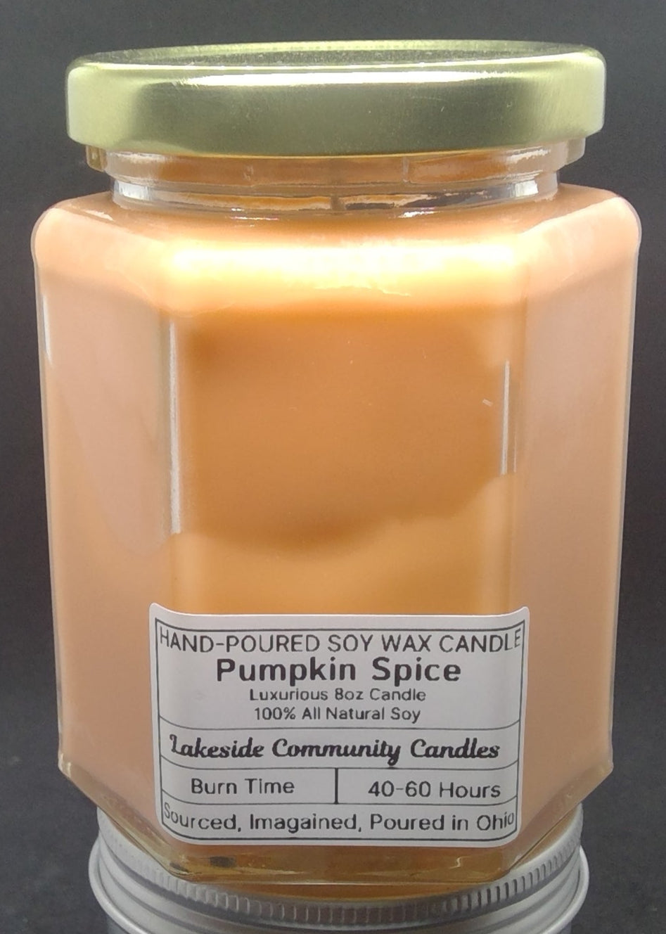 hexagon glass scented candle 8oz