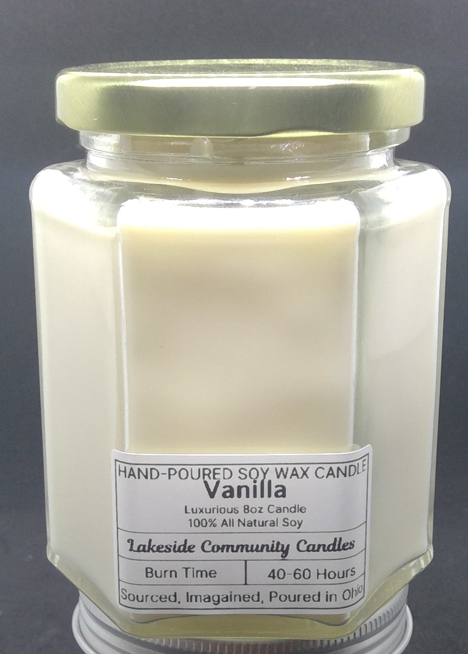 hexagon glass scented candle 8oz