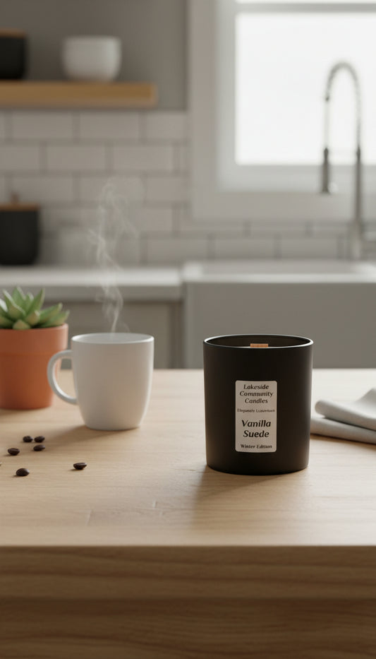 black tumbler scented wax candle