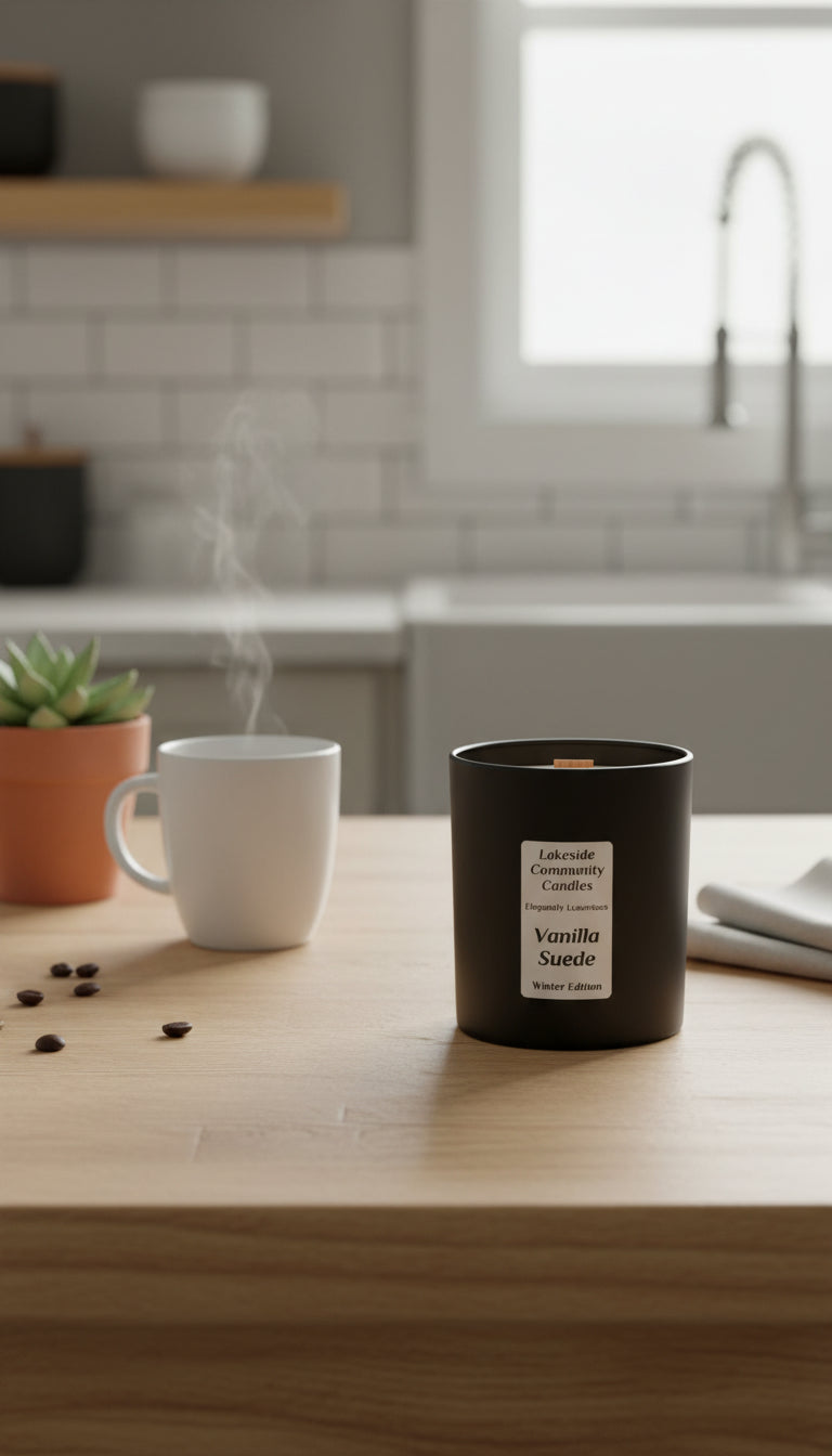 black tumbler scented wax candle